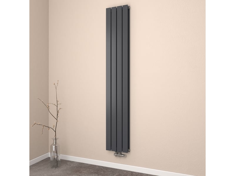  Emke radiateur eau chaude en acier tube plat radiateur mural noir 180x30cm 1082w double couche  - Conforama B