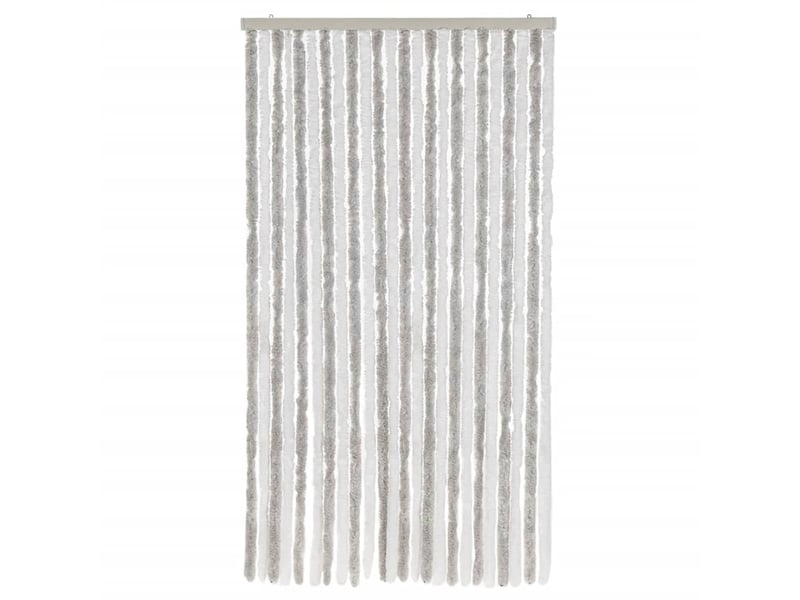  Rideau anti-mouches, moustiquaire gris clair et blanc 100x230 cm chenille cf43532  - Conforama C