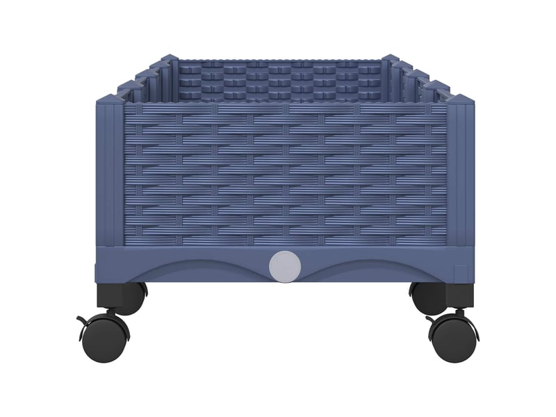  Jardinière - bac à fleurs avec roues gris bleu 160 x 40 x 33 cm pp  - Conforama D
