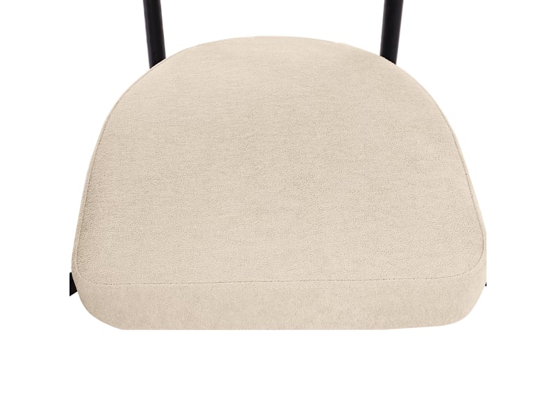  Lot de 2 chaises modernes 70x62x85 cm, assise circulaire, pour salles à manger, salons et bureaux, tissu poilu, beige  - Conforama R