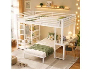 Lit combiné 2x90x200 cm <strong></strong> <strong></strong> coloris blanc