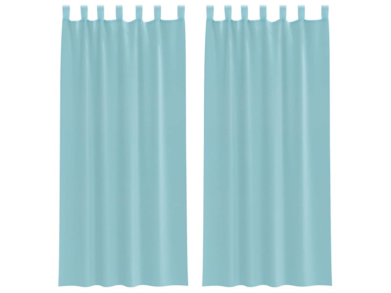  Lot de 2 rideaux en voile, voilages avec boucles turquoise 140x245 cm cf44334  - Conforama A