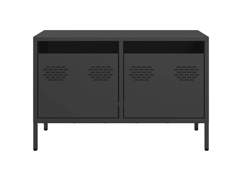  Meuble tv - banc tv - meuble de rangement noir 68x39x43,5 cm acier laminé à froid  - Conforama D