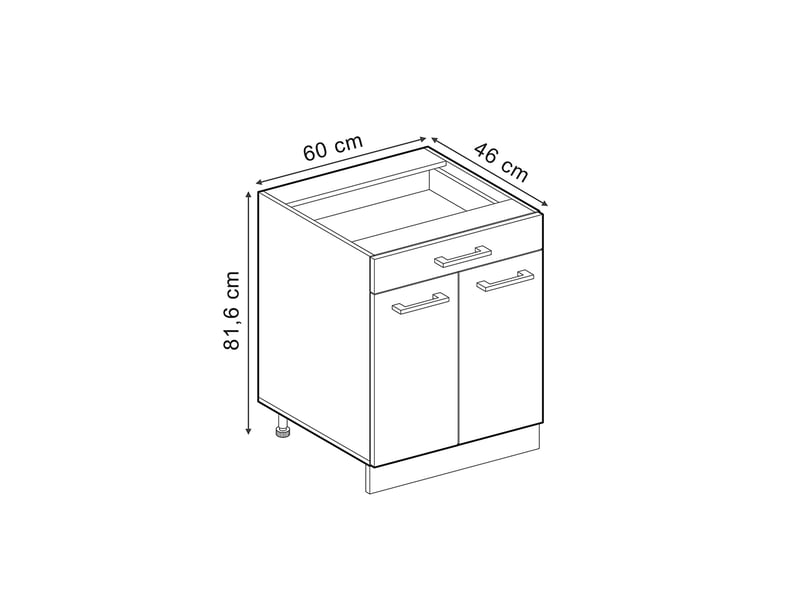 Vicco meuble cuisine, mint campagneanthracite, 60cm avec tiroir sans plan de travail  - Conforama B