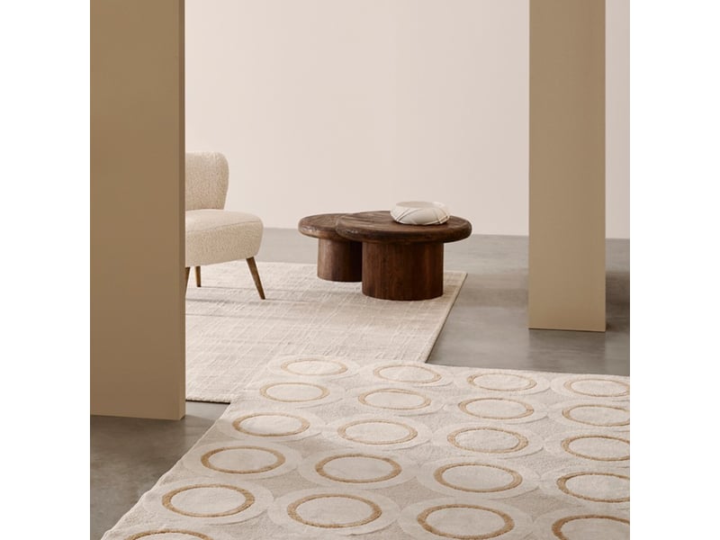 Tapis rectangulaire 160x230 pour salon motif à cercles zina  - Conforama B
