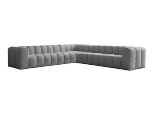 Canapé d'angle réversible fixe LOUNGITUDE MILOE 8 places Velours Gris