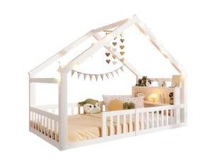 Lit cabane 90x190 cm MAISENTIEL coloris blanc