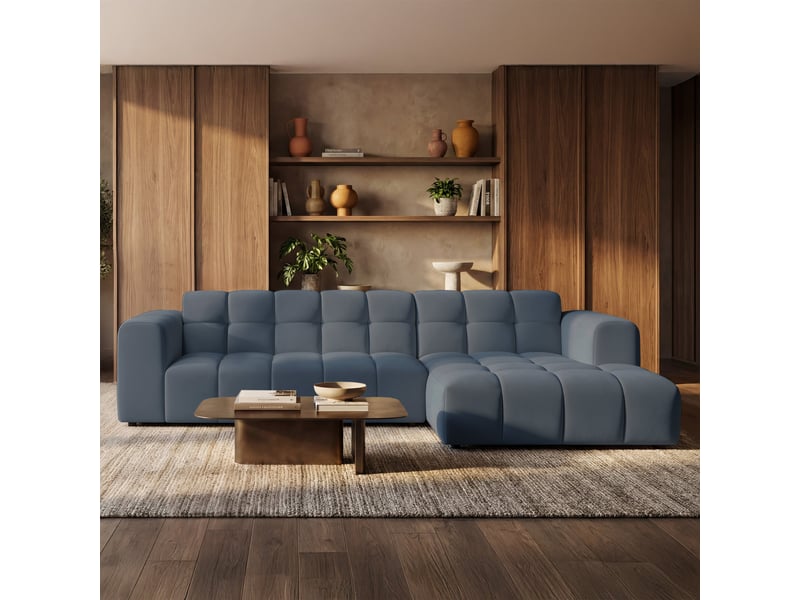 Selsey boloon - canapé d'angle - 300 cm - velours bleu clair Boloon - Conforama B
