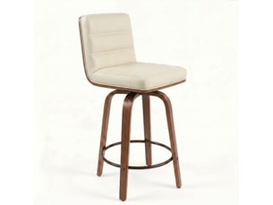 Chaise pivotante à 360° revêtement en similicuir pu pieds en bois courbés