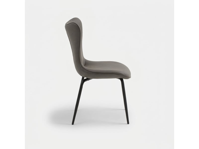  Lot de 4 chaises de salle à manger rembourrées en similicuir viola - gris  - Conforama D