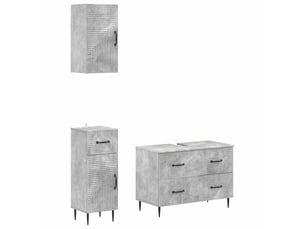 Ensemble de meuble de salle de bain 3 pièces haarlem gris béton cf63453