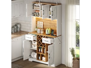 Buffet 5 porte(s)  2 tiroir(s) <strong></strong> <strong>Qualité haut de gamme</strong> - 105 cm coloris blanc 