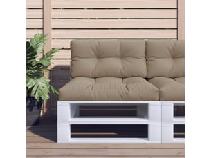 Lot de 2 coussins de palette, coussins de canapé taupe tissu cf59621