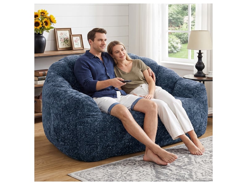  Pouf géant avec accoudoirs, design biomimétique patte d’ours, largeur 140 cm  - Conforama B