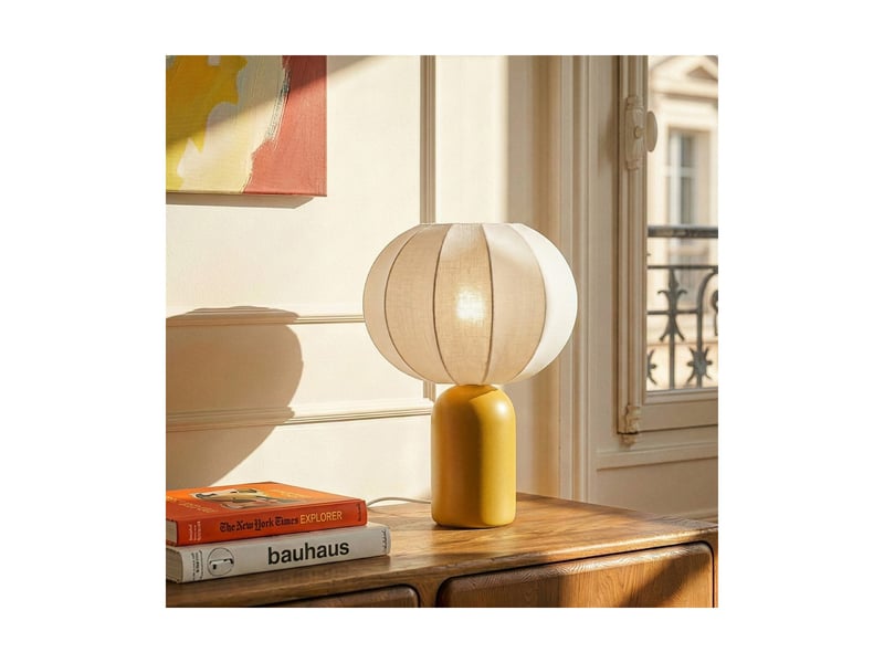  Lampe de table requi en céramique jaune et tissu ø25 cm 62922 - Conforama B