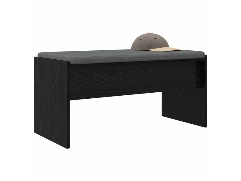  Banc d'entrée, banc interieur avec coussin chêne noir 83x38x40 cm  - Conforama C