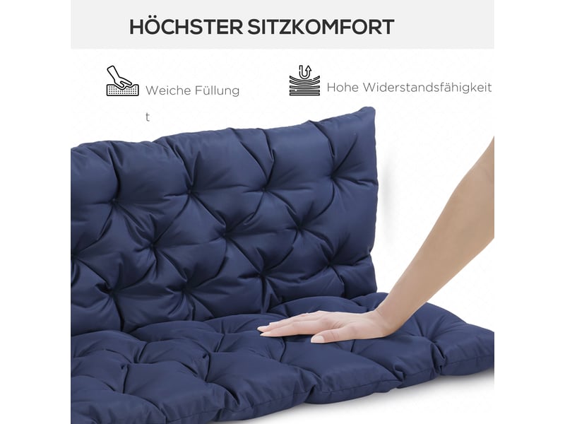  Coussin de banc 3 places en polyester et mousse avec attaches 150 x 98 x 8 cm  - Conforama E