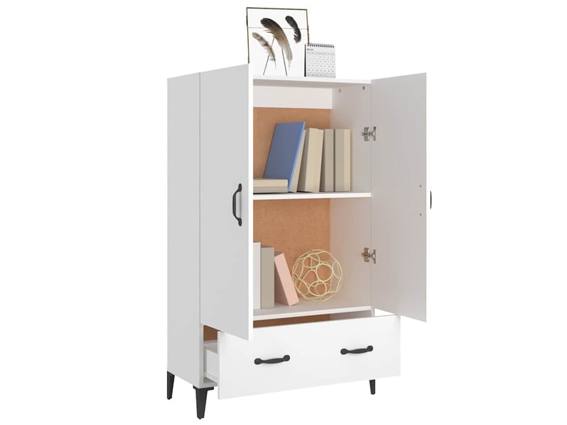  Buffet haut - bahut - meuble de rangement blanc 70x31x115 cm bois d'ingénierie  - Conforama D