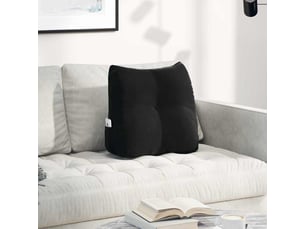 Coussin de dos, coussin de dossier noir 45 x 24 x 50 cm velours cf54838