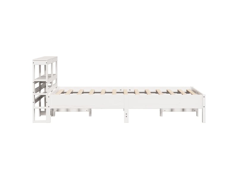 Lit double- lit adulte - cadre de lit sans matelas blanc 120x190 cm bois de pin massif - Conforama D