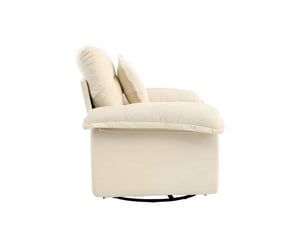 Fauteuil individuel rembourré pivotant 360° en tissu chenille