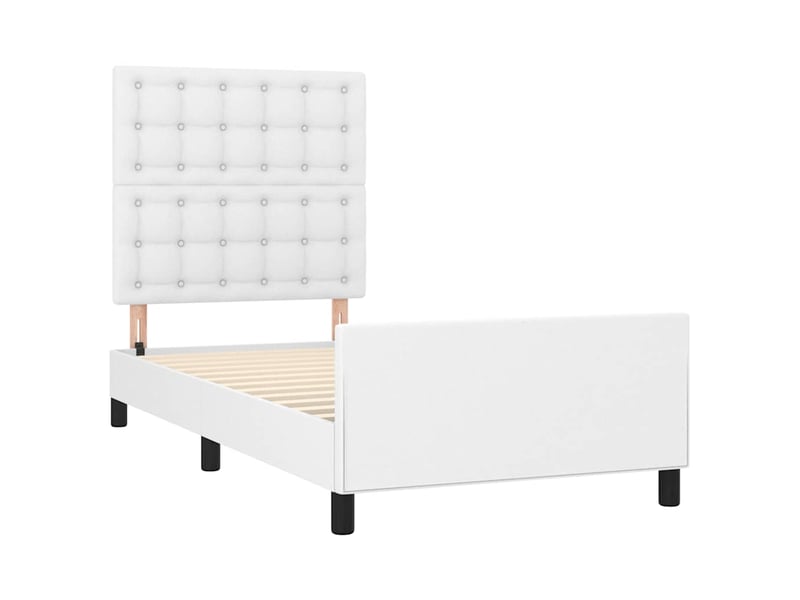 Lit simple- lit adulte - cadre de lit sans matelas blanc 80x200 cm similicuir - Conforama C