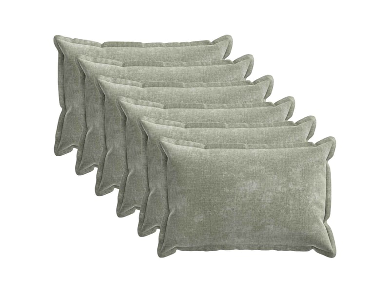  Lot de 6 housses de coussin houten vert 30 x 50 cm tissu chenille cf49871  - Conforama A