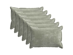 Lot de 6 housses de coussin houten vert 30 x 50 cm tissu chenille cf49871