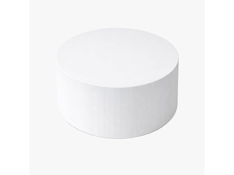  Table basse ronde en marbre d'ingénierie blanc d70 cm  - Conforama C