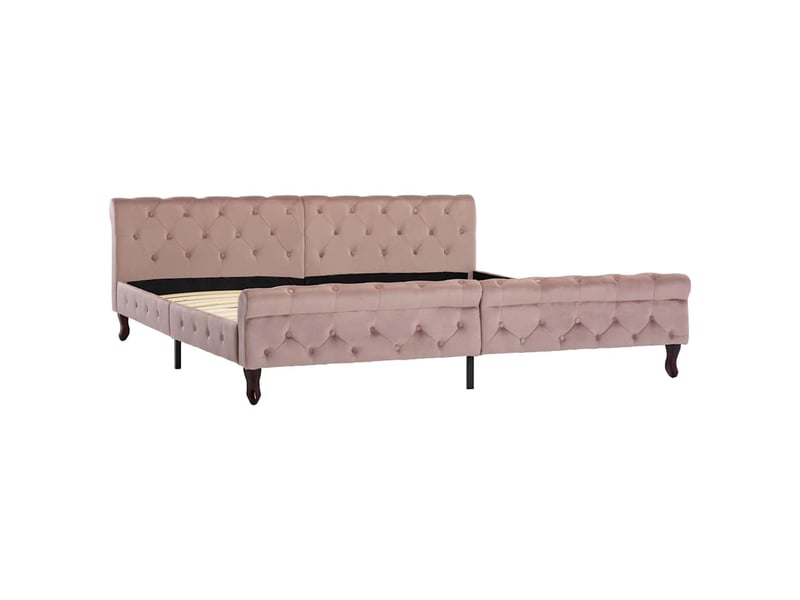  Lit double- lit adulte -  cadre de lit sans matelas rose velours 200x200 cm  - Conforama A
