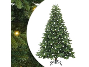 Sapin de noël artificiel, arbre de noël avec 300 led vert 240 cm pe et pvc shl2014