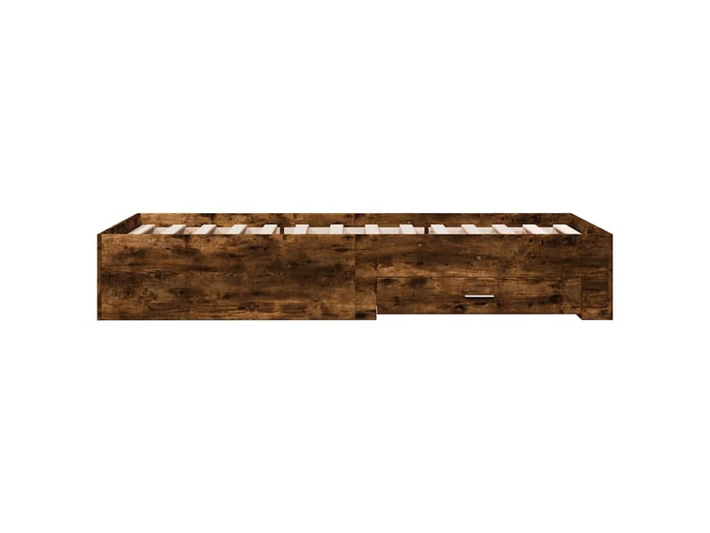  Lit simple- lit adulte -  cadre de lit avec tiroirs sans matelas chêne fumé 100x200 cm  - Conforama D