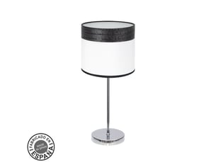 Lampe à poser fabrilamp cloe chromeblanc-madera noir 1 x e14 42 x 18 x 18 cm