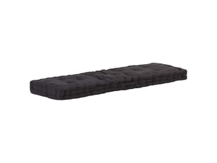 Coussin de plancher de palette, coussin d'assise coton 120x40x7 cm noir cf55516