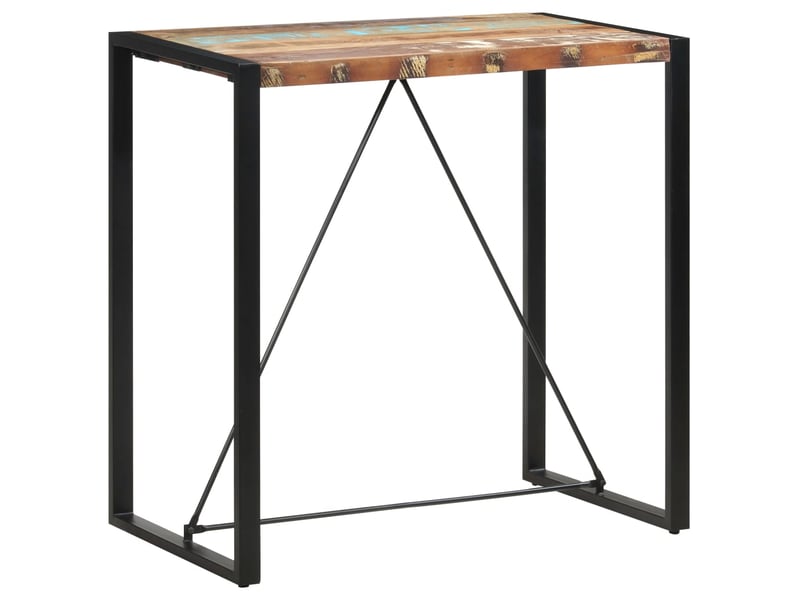 Vidaxl table de bar 110x60x110 cm bois massif de récupération - Conforama D