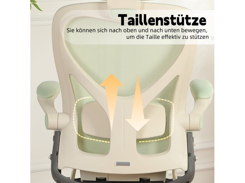  Fauteuil de bureau ergonomique 62 x 48,5 x 129 cm – vert – pliable, soutien lombaire et appuie-tête 3d  - Conforama D