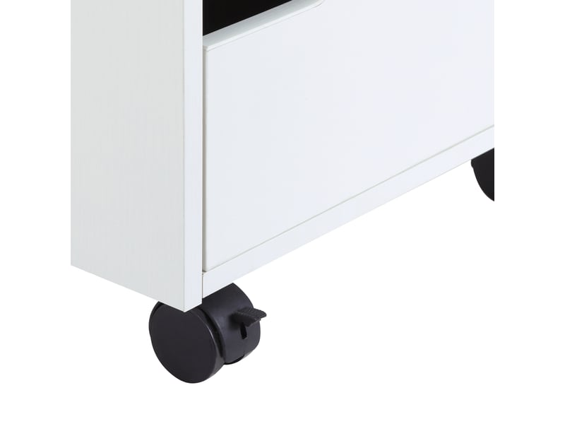  Caisson bureau mobile avec 3 tiroirs, meuble rangement bureau sur roulettes pour documents et imprimante, caisson de rangement compact pour travail ou chambre, blanc, 40x50x57,5cm  - Conforama W