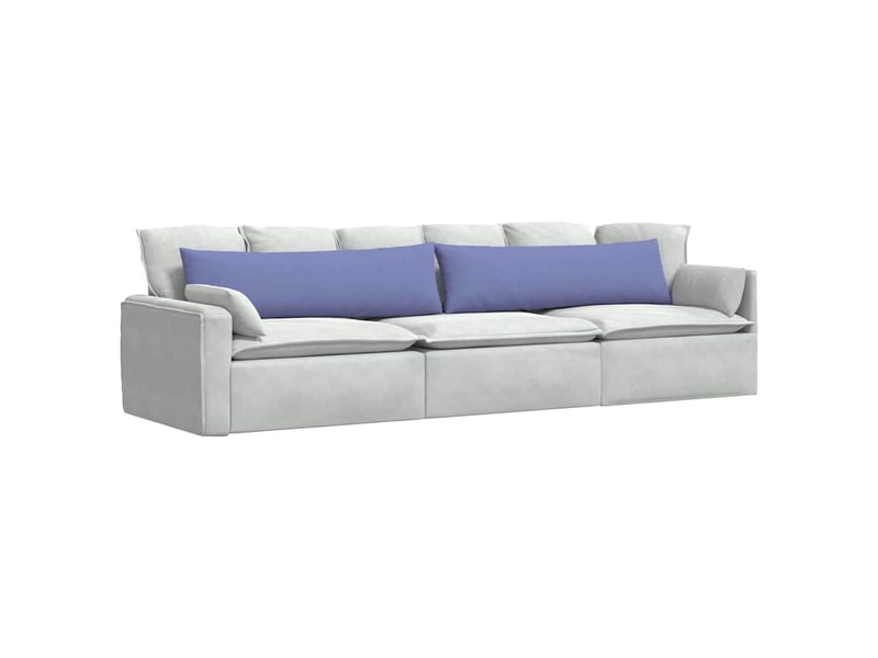  Lot de 2 coussins de canapé, coussins décoratifs tissu bleu denim 145 x 40 cm cf58784  - Conforama C