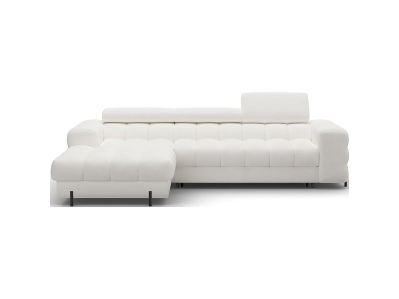 Canapé d'angle gauche convertible blanc style épuré 285x99x181cm filtro - Conforama A
