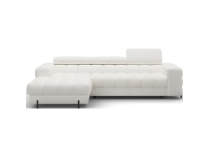 Canapé d'angle gauche convertible blanc style épuré 285x99x181cm filtro