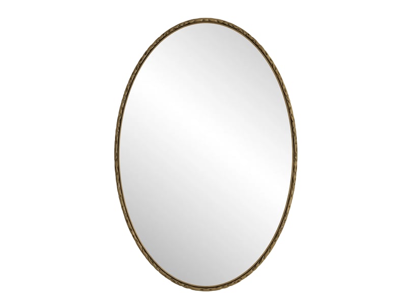  Miroir mural ovale 65x100 cm – doré antique – cadre en fer décoratif, pose verticale ou horizontale  - Conforama D