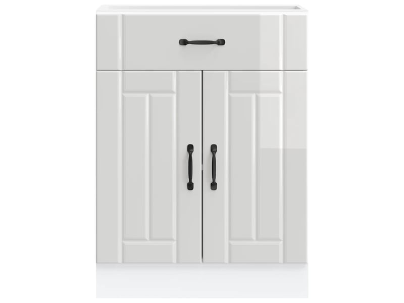  Meuble de rangement, armoire de cuisine lucca blanc brillant bois ingénierie shl1136  - Conforama D