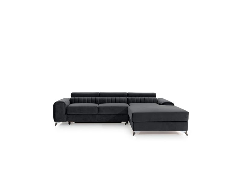  Canapé d'angle droit gris foncé convertible 3 places jayson convertible avec rangement  - Conforama A
