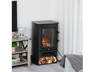 Elektrokamin e-kamin mit réaliste effet de flamme, thermostat, 1000 w2000 w pour pièces jusqu'à 25 m², noir 44,5 x 32,1 x 74 cm