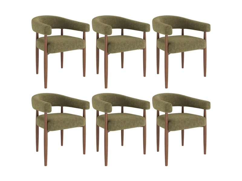  Chaise, coloris vert olive, matière chenille, dimensions : 60 x 59 x 75 cm  - Conforama A