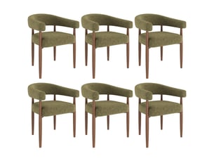 Chaise, coloris vert olive, matière chenille, dimensions : 60 x 59 x 75 cm