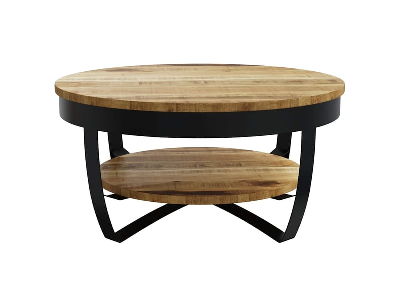  Table basse | table d'appoint salon bois massif de manguier brut 65x32 cm  - Conforama E