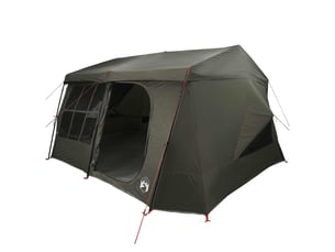 Tente de camping, tente familiale avec auvent imperméable 9 personne vert armée