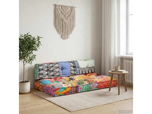 Coussin de canapé palette, coussin de chaise multicolore tissu patchwork cf54200