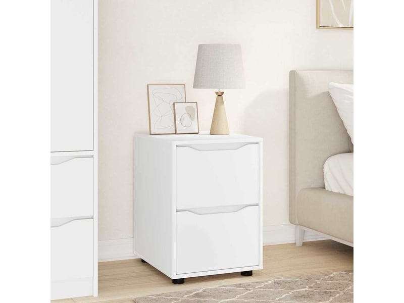  Armoire de rangement, commode de rangement 40 x 48 x 57 cm bois d'ingénierie blanc  - Conforama B